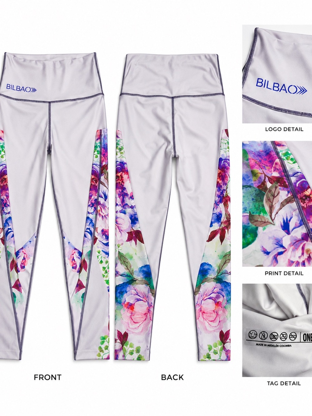 Bilbao Floral Watercolor High-Waisted Leggings – One Size